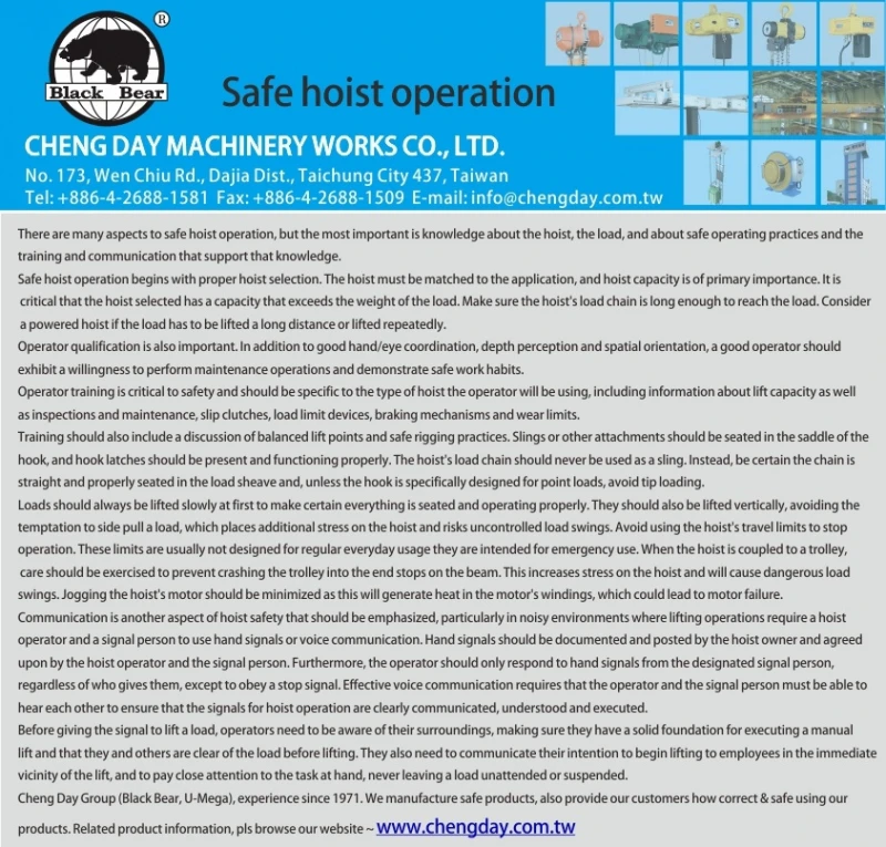 EDM-Safe hoist operation